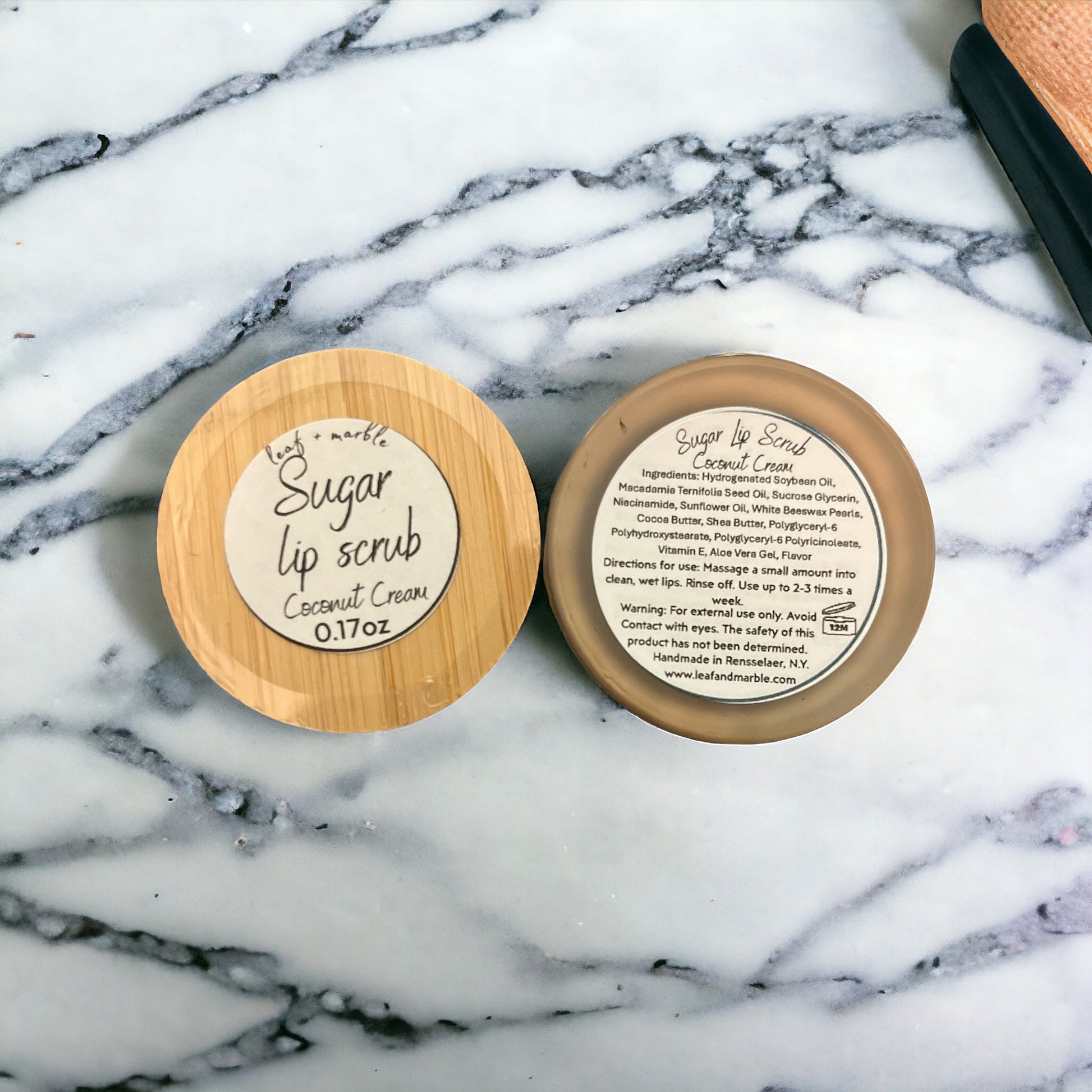 Handmade Lip Scrub - leaf + marble